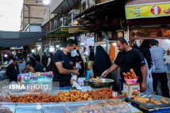 خیابان‌های بازار مرکزی شهر اهواز غرق‌آبی شدند