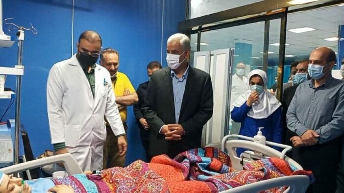 عیادت استاندار خوزستان از مصدوم حادثه ساختمان متروپل